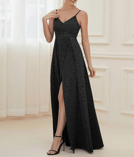 Black Sequin Wedding guest Outfit