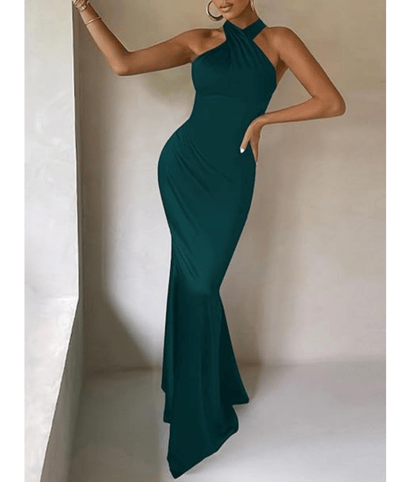 Green Black Tie Wedding guest Outfit