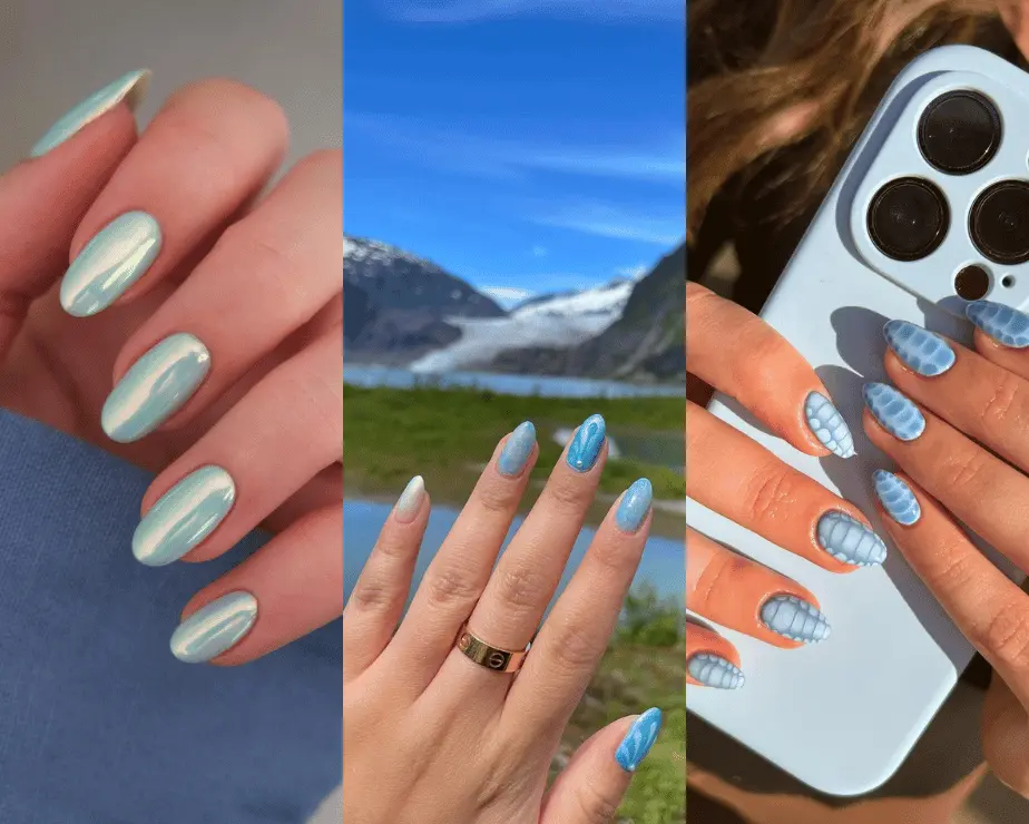 Light blue nails