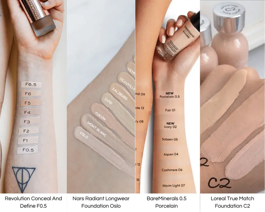 pale foundations with pink undertones