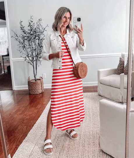 Red Striped Maxi Dress